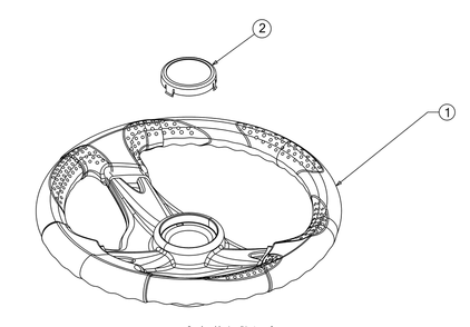 Steering Wheel Diagram and Parts List for ZTXS4-54KH (47RSCAB7A10)(2023) Cub Cadet Lawn Tractor